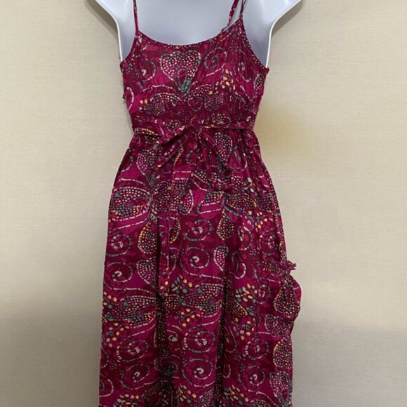 W-39 Flowers Red & Colorful Print Sleeveless MIDI Summer Dress Size S‎ - Picture 9 of 12